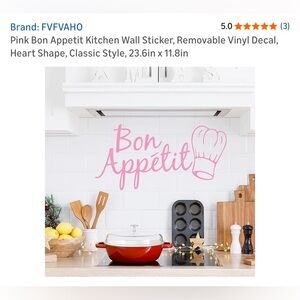 Pink Bon Appétit Kitchen Wall Sticker